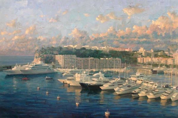 View over Monaco Harbour, Looking Towards Lady Maura  Pip Todd Warmoth