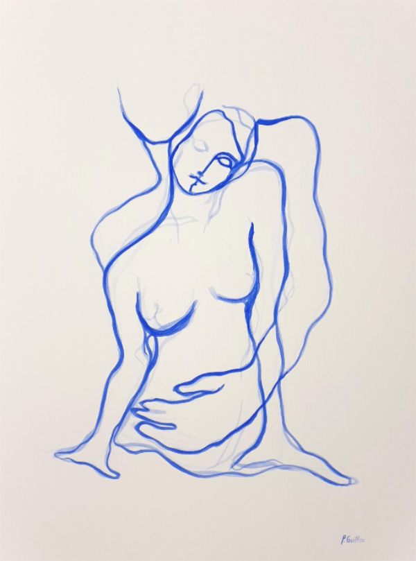 Pascale Guillou - Jane, watercolour on 400gsm paper, 70 x 50 cm