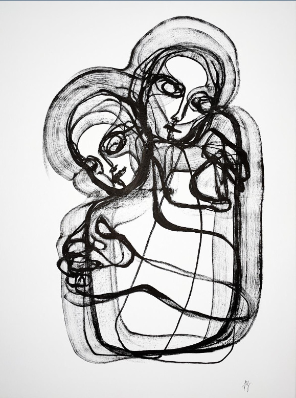 Pascale Guillou - Hold On, Acrylic on canvas 60 x 80 cm