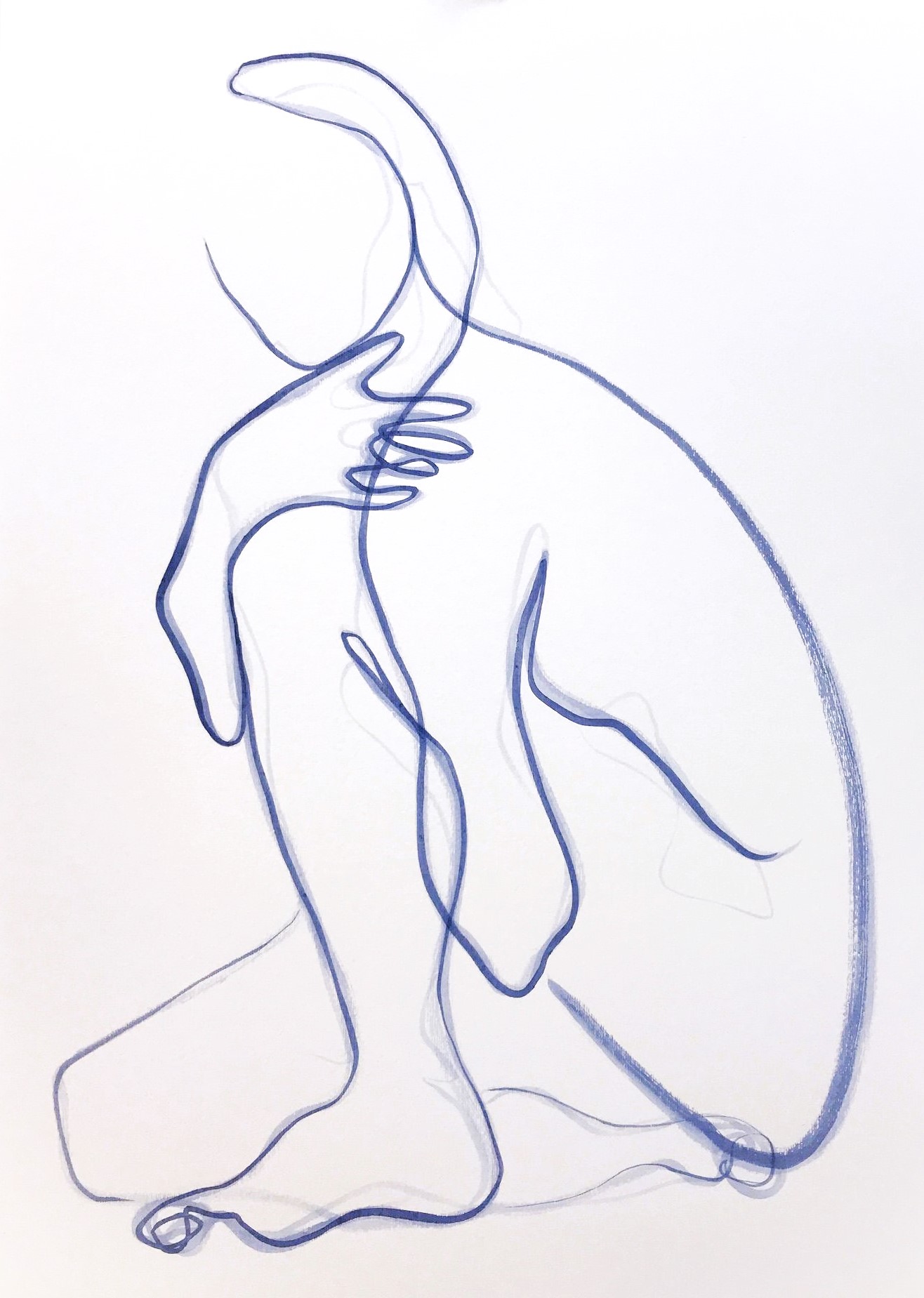 Pascale Guillou - Esquisses a la Matisse V, 2024, watercolour on 400gsm paper, 70 x 50 cm