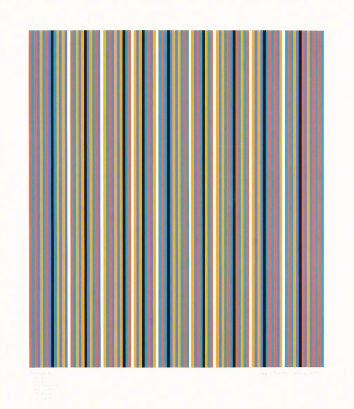 Silvered 2 by bridget Riley RA - artworks by UKs leading post war modern British artist.